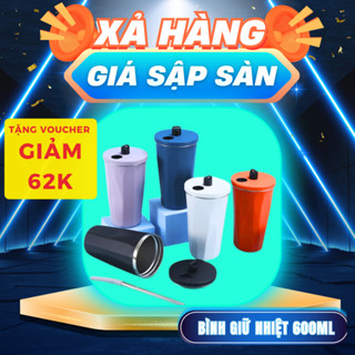 [XẢ HÀNG] Ly giữ nhiệt  chất liệu inox 304 cao cấp, an toàn, dung tích 600ml kèm ống hút