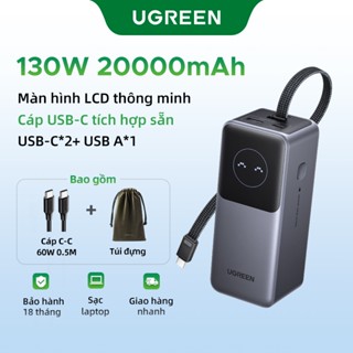 UGREEN 20000mAh 130W Sạc nhanh Powerbank USB C Khối sạc 4 cổng Tương thích với MacBook Pro / Air, iP 16 / 15 / 14