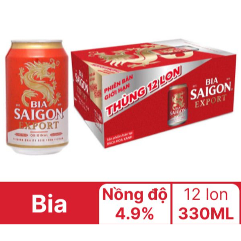 Bia Sài Gòn Export Original 330ml - Hàng chính hãng