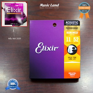  Dây Đàn Guitar Elixir 16027 Chính Hãng Của Mỹ Size 11 52 Phủ Lớp Nano PhosphorBronze 