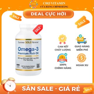  Viên Uống Dầu Cá Omega 3 Premium Fish Oil California Gold Nutrition Hỗ Trợ Tim Mạch Bổ Mắt Chống Viêm - Chợ Vitamin 