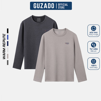 Áo Nỉ Cotton Nam GUZADO Dày Dặn,Giữ Nhiệt, Không Bai Xù, Giữ Ấm Tốt, Form Reguler Fit GDT03-GCTD26W002