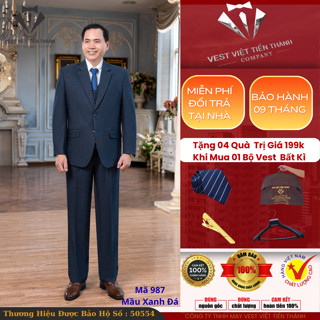 Bộ vest nam trung tuổi vest việt tiến thành chất liệu tuýt si nhập khẩu ấn độ