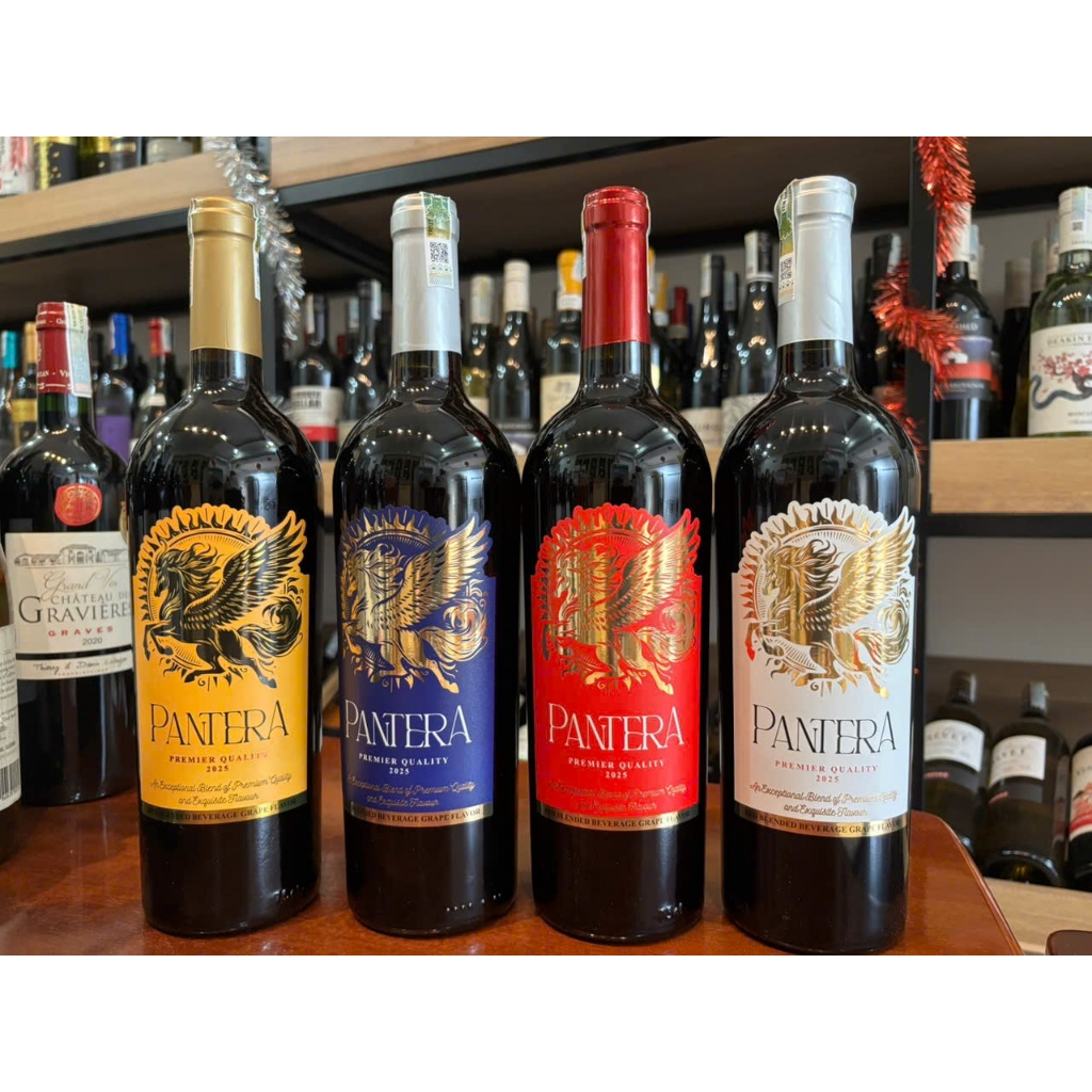 Rượu vang đỏ Pantera, Rượu vang gói quà Tết 2026, Rượu vang Pantera 750ml 13%