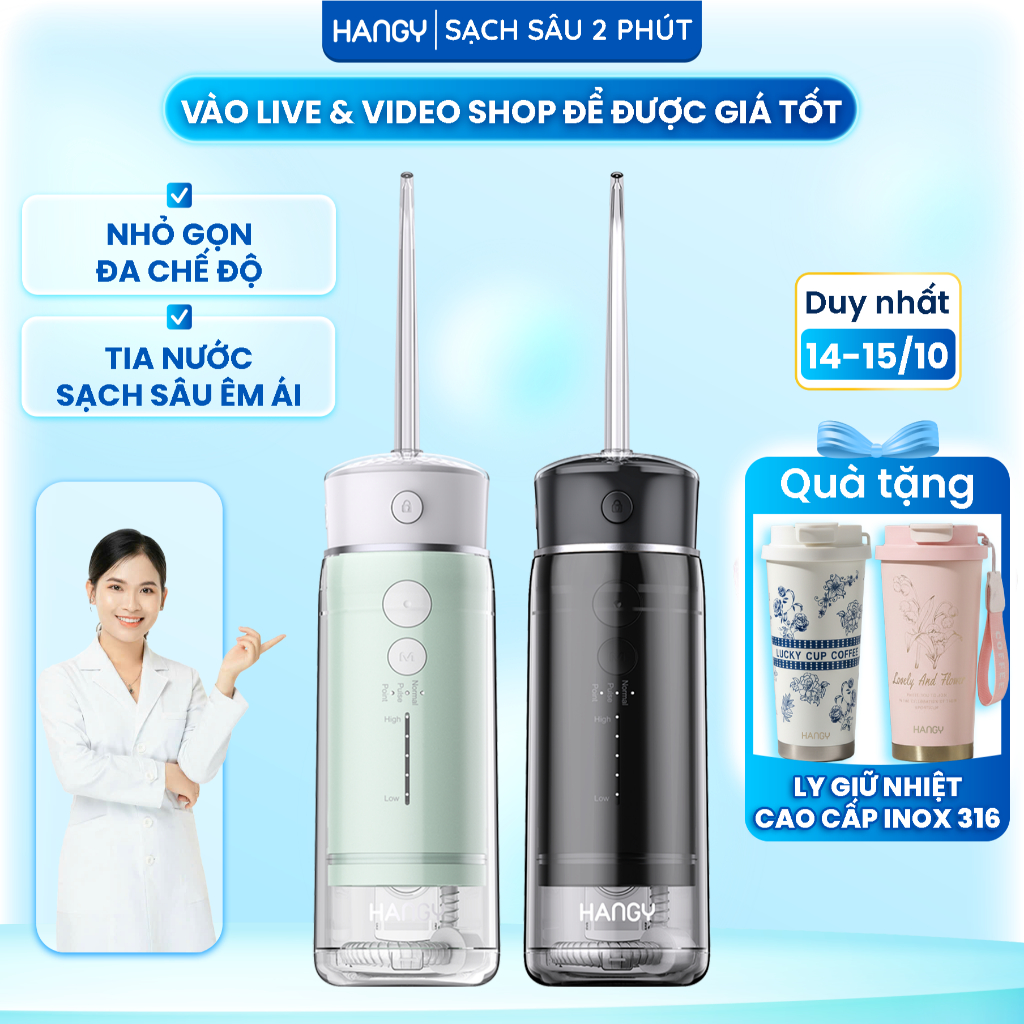 Máy tăm nước gấp gọn HANGY HM23 Phiên bản mới nhất 2025 [1 đổi 1 trong 12 tháng]