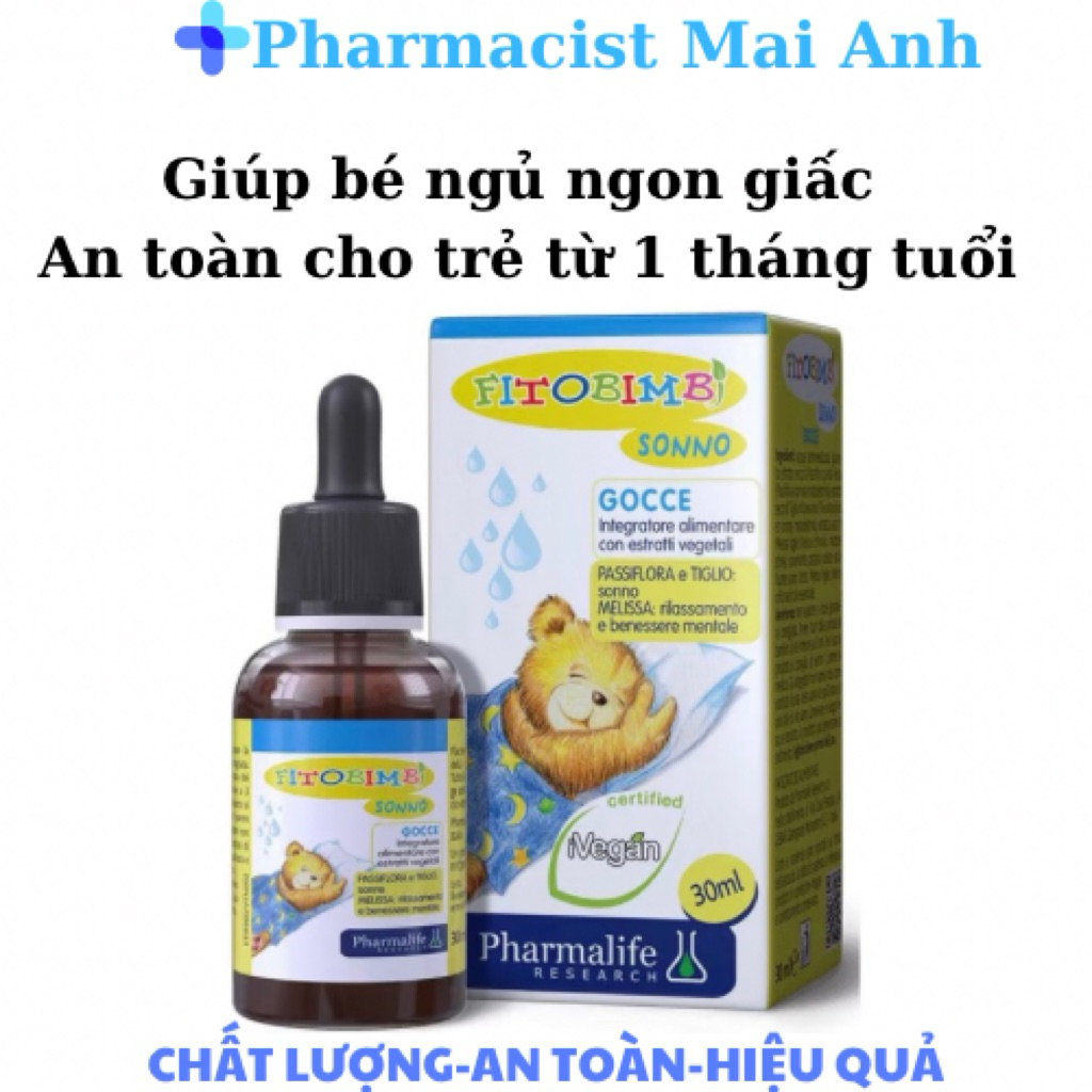 Fitobimbi sonno- Giúp bé ngủ ngon giấc ( Chai 30ml)