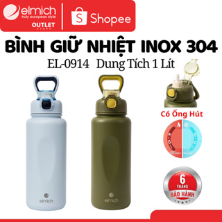 Bình Giữ Nhiệt 1 Lít Elmich EL-0914 | Bình Nước Giữ Nhiệt INOX 304, Có Quai Xách, Elmich Chính Hãng