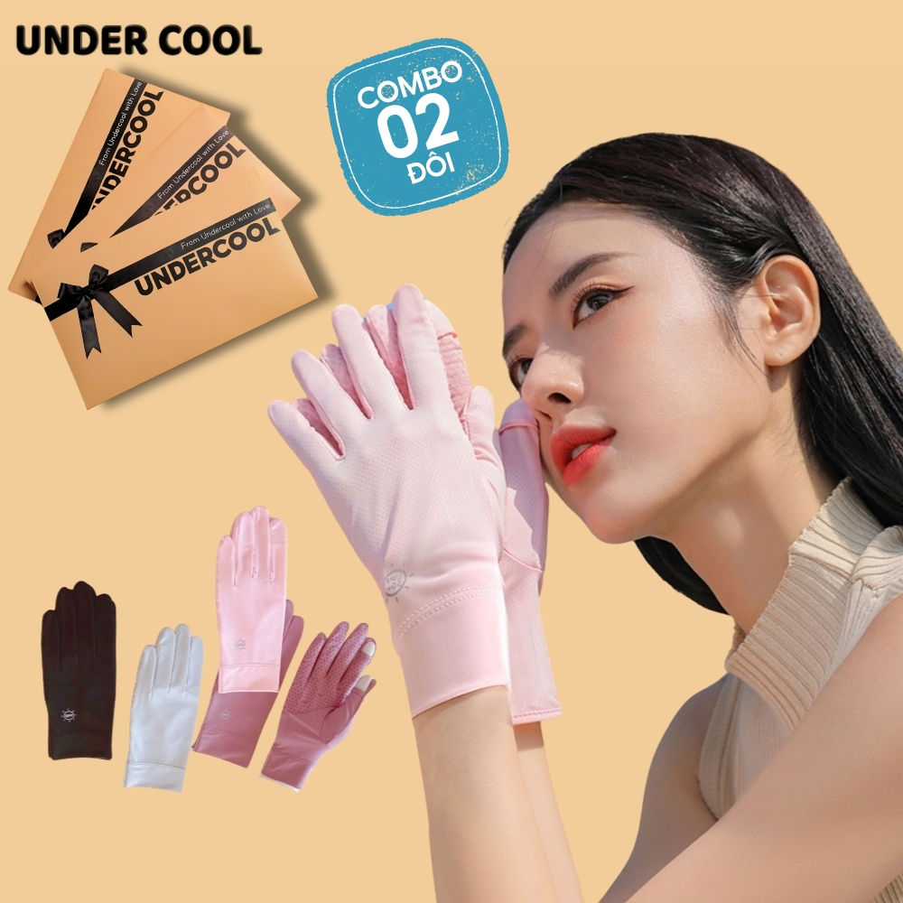 COMBO 2 Găng Tay Ngắn Chống Nắng UNDERCOOL Hở Ngón Chống Trượt Chống Tia UV Nhiều Màu GT01