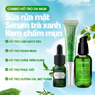 Combo 3 Sản Phẩm: Sửa Rửa Mặt, Serum Trà Xanh, Chấm Mụn Cao Khổ Qua Giảm Mụn Mờ Thâm - Nitran Store