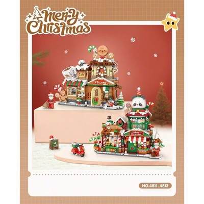 Bộ đồ chơi lắp ráp mô hình nhà hiệu LOZ mini chủ đề giáng sinh