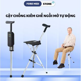 Gậy Chống Kiêm Ghế Ngồi Gấp Gọn Đa Năng, Gậy Đi Bộ Cho Người Già, Du Lịch, Dã Ngoại