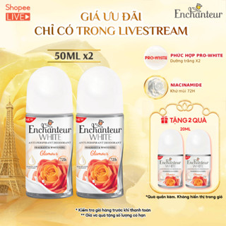 COMBO 2 Lăn khử mùi Enchanteur Glamour Dưỡng trắng X2 ( 50ml x 2 ) ( quà không hiện giỏ)  - KOL