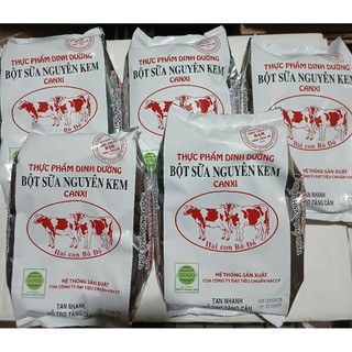 SÉT 5  TÚI  SỮA BỘT NGUYÊN KEM CANXI 2 CON BÒ ĐỎ