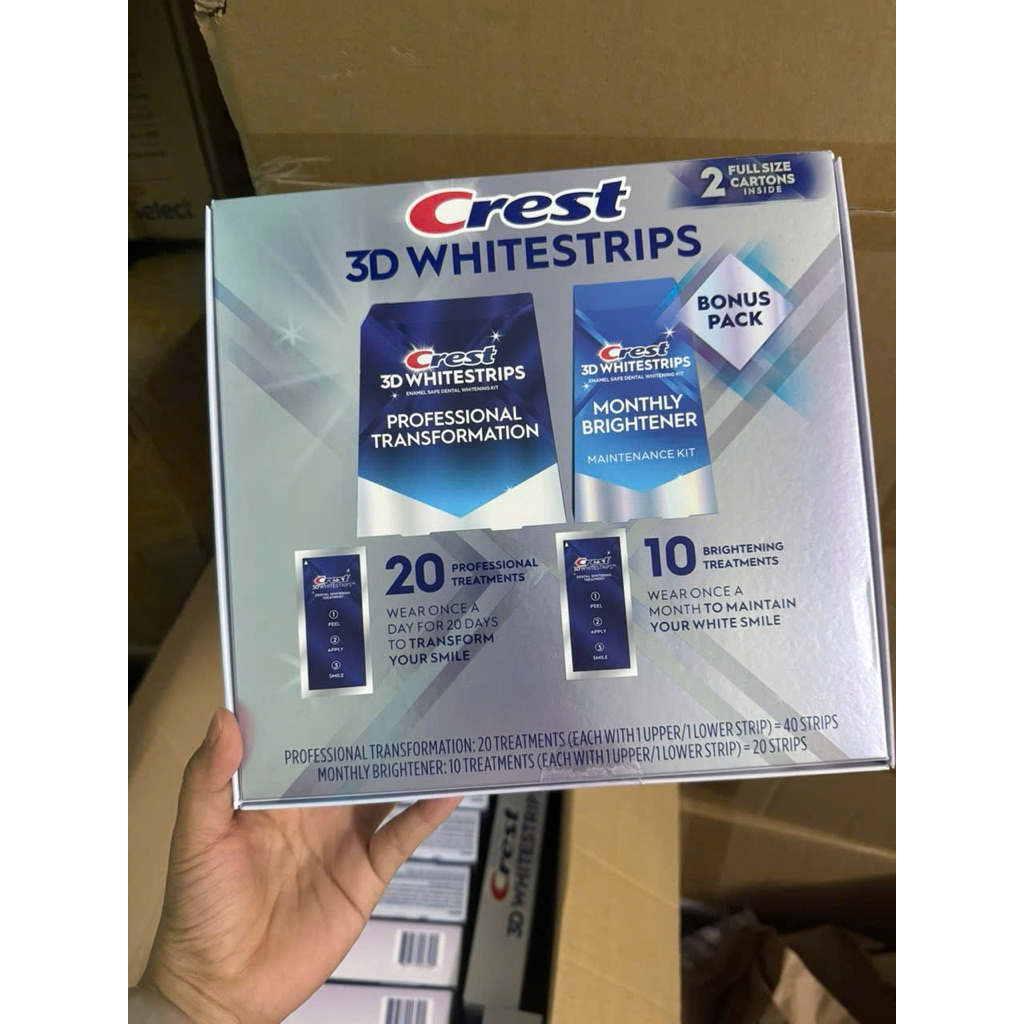 SET MIẾNG DÁN TRẮNG RĂNG CREST 3D