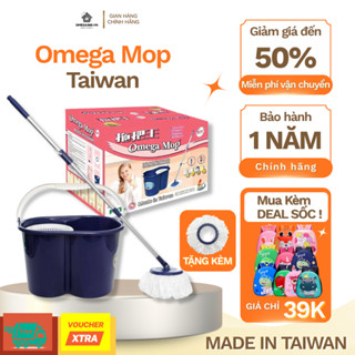 [Hỏa Tốc] BỘ LAU NHÀ 360 ĐỘ OMEGA MOP NHẬP KHẨU ĐÀI LOAN( 1 THÂN CÂY + 2 BÔNG LAU + 1 THÙNG LAU)