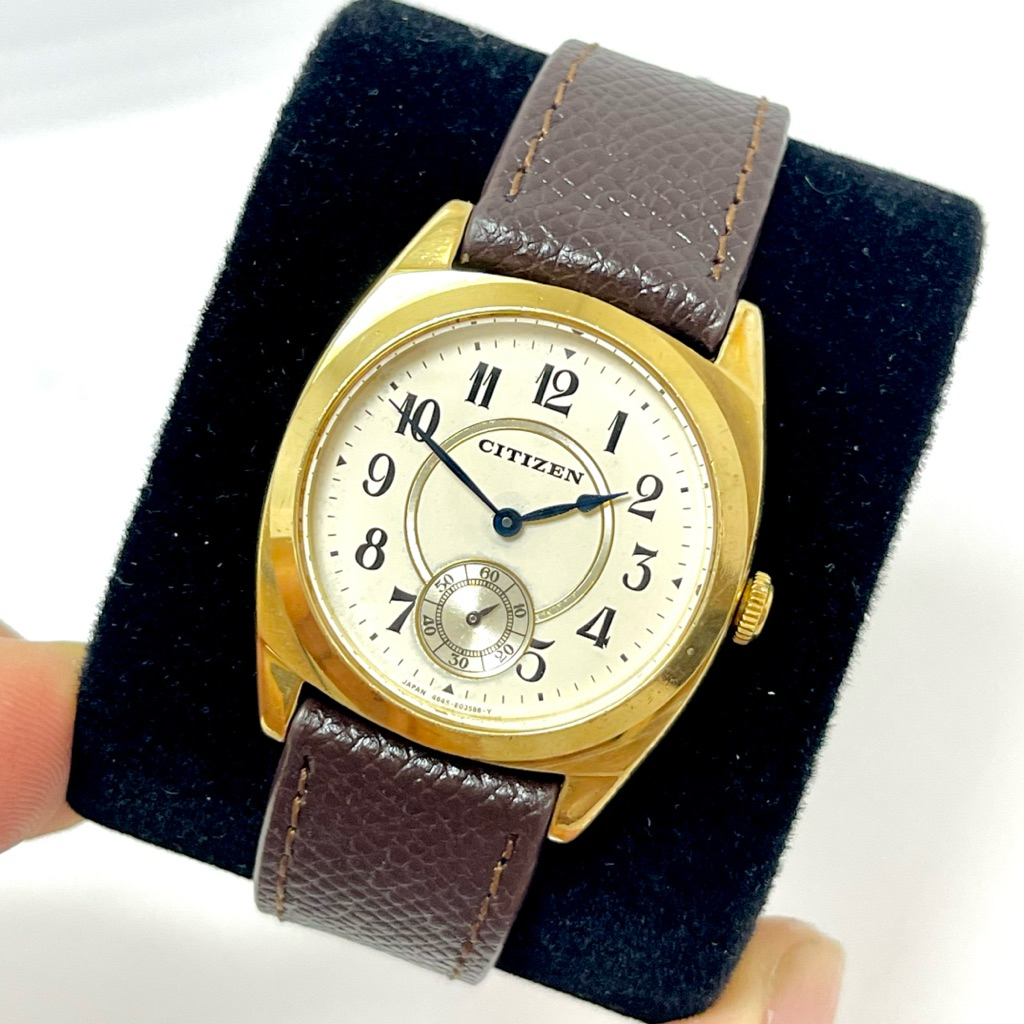 Đồng hồ vuông tank bạc đúc 925 nguyên khối nam CITIZEN Vintage bọc vàng gold toàn thân 32mm [2HAND]