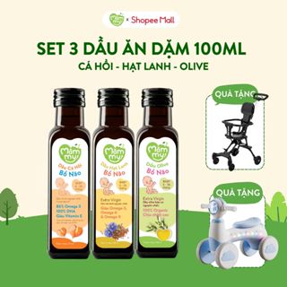 Dầu ăn dặm cho bé Mămmy cá hồi, hạt lanh, olive, óc chó, gấc bổ sung DHA, Omega-3 bé 6th, chai 100ml