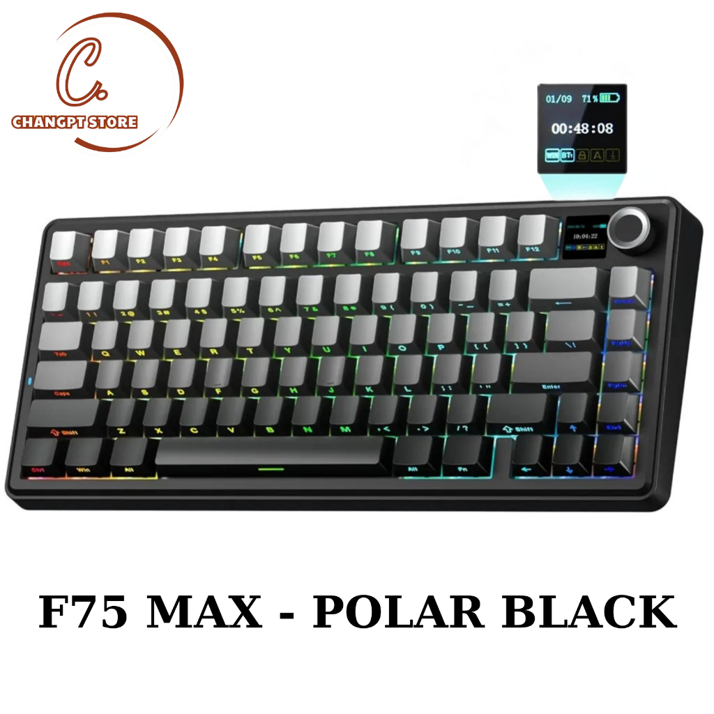 AULA F75 MAX | MÀN HÌNH LCD | BÀN PHÍM CƠ 3 MODE KẾT NỐI | MẠCH XUÔI | BigBuy360 - bigbuy360.vn