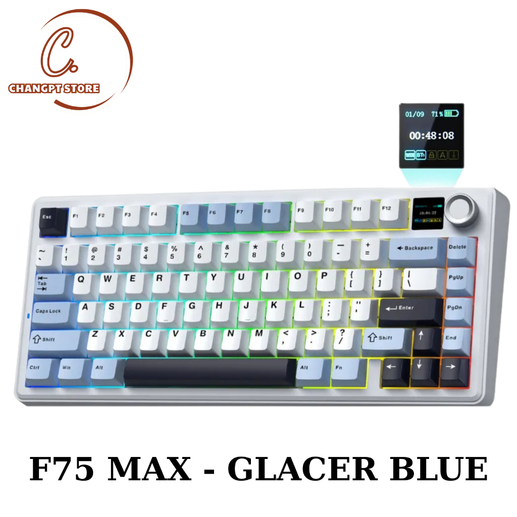 AULA F75 MAX | MÀN HÌNH LCD | BÀN PHÍM CƠ 3 MODE KẾT NỐI | MẠCH XUÔI | BigBuy360 - bigbuy360.vn