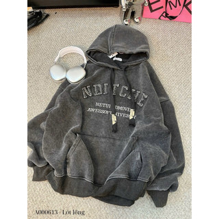 [Nỉ_Nhung] Áo Hoodie loang mốc thêu đáp form to, thiết kế đơn giản basic tỉ mĩ, giặc whas bụi bặm siu chất phối dây xịn