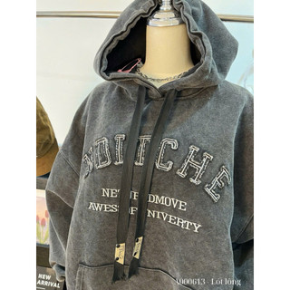 [Nỉ_Nhung] Áo Hoodie loang mốc thêu đáp form to, thiết kế đơn giản basic tỉ mĩ, giặc whas bụi bặm siu chất phối dây xịn