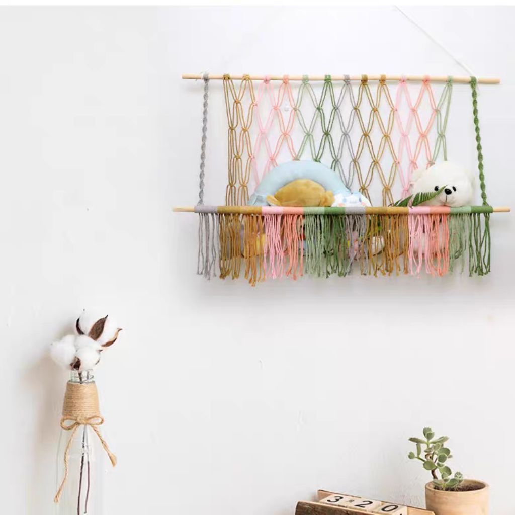 Kệ treo gấu bông nhiều màu, decor phòng siêu đẹp