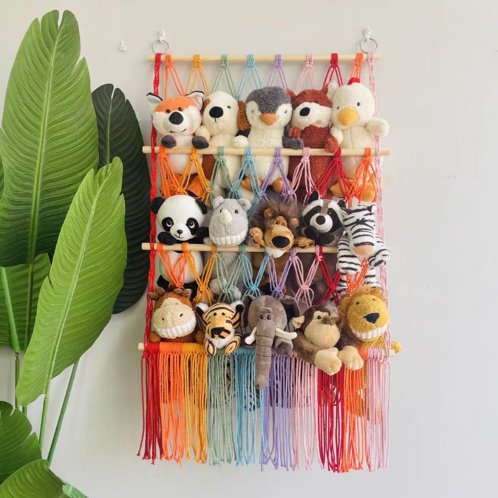 Kệ treo gấu bông handmade,phù hợp trang trí decor phòng,quán cafe