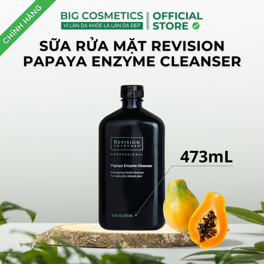 [Size Spa] Sữa Rửa Mặt Revision PAPAYA ENZYME CLEANSER 473ml | Tẩy Tế Bào Chết Với Enzyme Đu Đủ