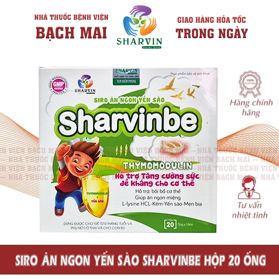 Siro Ăn Ngon Yến Sào Sharvinbe - hỗ trợ tăng đề kháng, bổ sung vitamin, ăn ngon ngủ tốt SHARVIN
