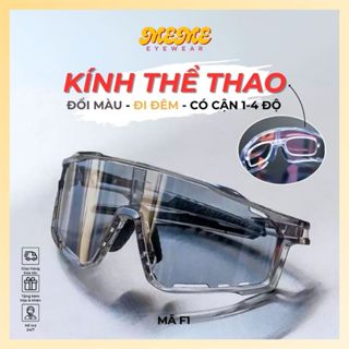 Kính thể thao đổi màu cận thị có độ kính đi đêm ngày chống tia uv bụi mưa mắt kính đi đường bảo hộ đi xe đạp xe máy F1