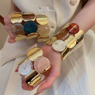 Vòng Tay Nối Tròn Bằng Nhựa Acrylic Phong Cách Âu Mỹ Dành Cho Nữ VTHH11