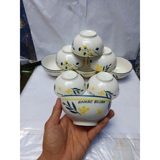 Combo 10 chén 5 chén sứ trắng 11.5cm hoa gừng