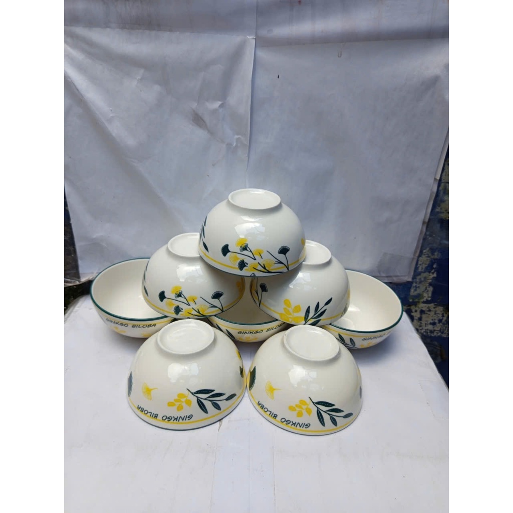 Combo 10 chén 5 chén sứ trắng 11.5cm hoa gừng