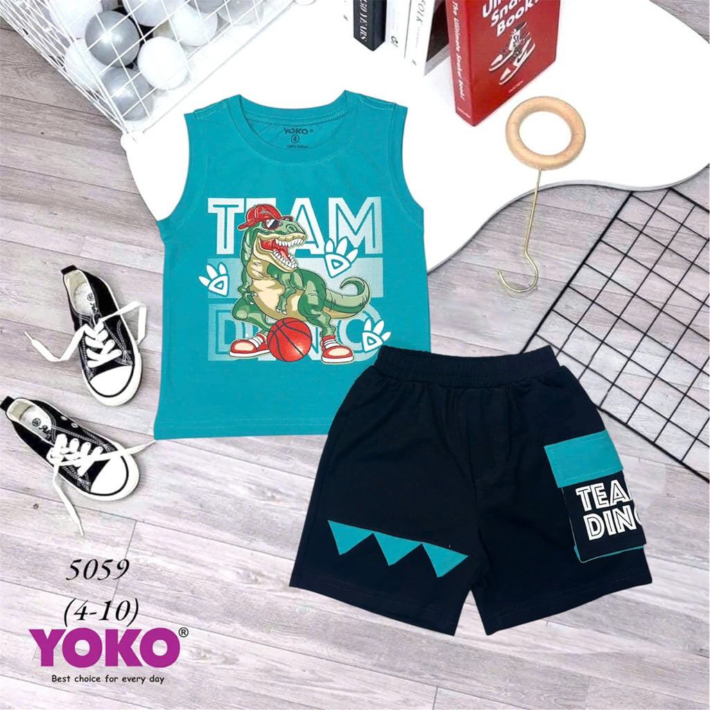 { sz 4-10 từ 10-24kg } ĐỒ BỘ THUN COTTON SAT NÁCH BÉ TRAI YOKO