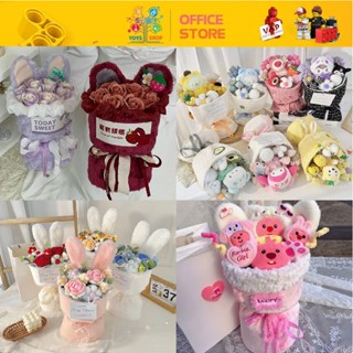 Bó Hoa Gấu Bông Hoa Búp Bê Hoạt Hình Nhiều Mẫu Dễ Thương Làm Quà Tặng 8/3 Sinh Nhật Tốt Nghiệp - Kèm Túi + Thiệp + Đèn