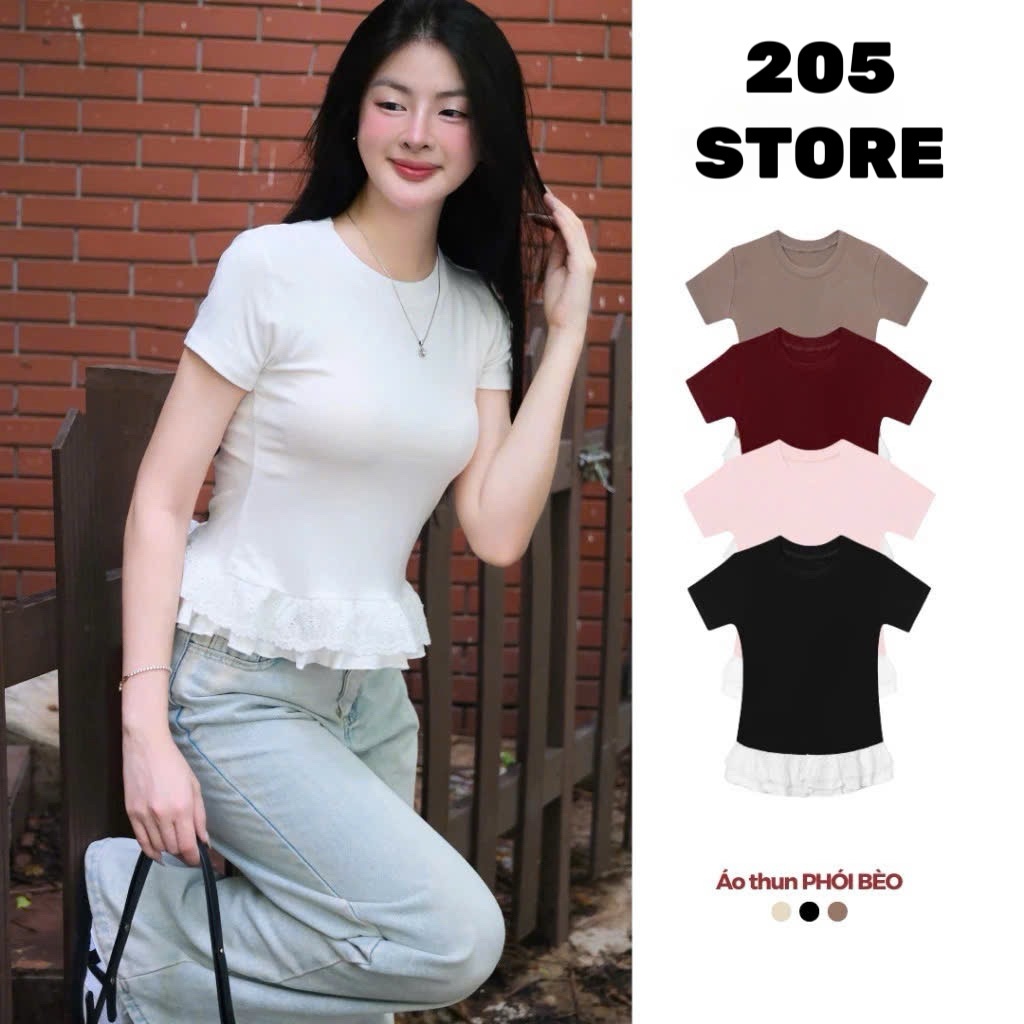 Áo thun ôm phối vạt bèo chất cotton mịn 20 THÁNG 05 SHOP MA2225