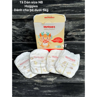  Combo 5 hộp tả dán sơ sinh Huggies cho bé dưới 5kg   1 hộp 4 miếng  
