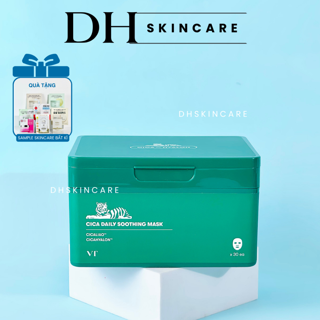Hộp Mặt Nạ Giấy Dưỡng Da VT Cica Daily Soothing Mask 30 Miếng Dhskincare