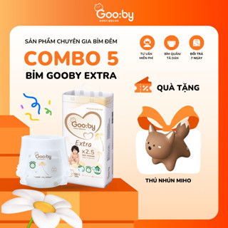   Combo 5 Bịch KÈM QUÀ  Tã bỉm quần Gooby Extra mềm mại an toàn siêu thấm hút size M L XL XXL 3XL cho bé từ 6kg - 35kg 