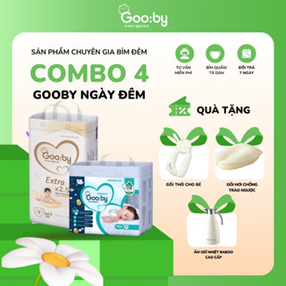 [Combo 4 Bịch KÈM QUÀ TẶNG] Tã/bỉm Gooby Extra, Premium mềm mại, an toàn, siêu thấm hút Size NB/S/M cho bé từ 4kg - 30Kg