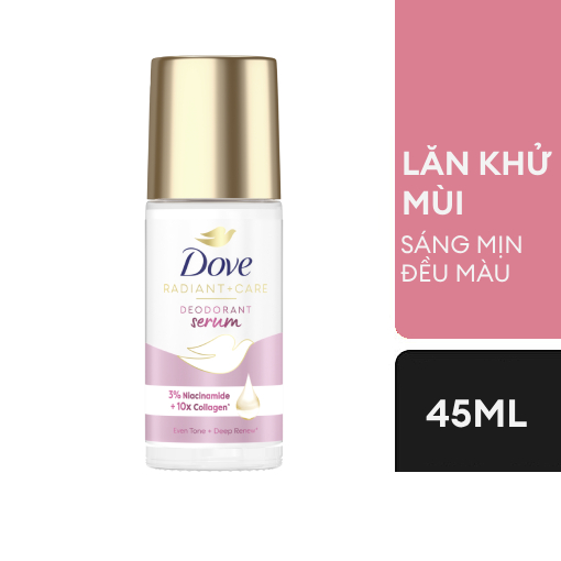 Chai 45ml - Lăn Khử Mùi  Tinh Chất Sáng Dove Da NIA + Collagen 45ml