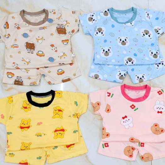 Đồ bộ thun lạnh 6 - 16kg cho bé trai, bé gái, vải mềm mát, co giãn, thấm hút mồ hôi