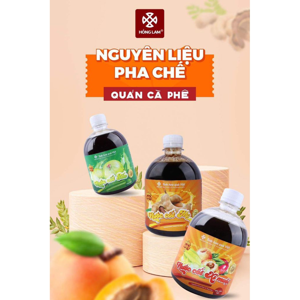 Nguyên liệu pha chế quán cà phê / siro mơ má đào / nước cốt sấu / nước cốt mơ Hồng Lam