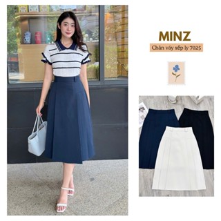 Chân Váy Xếp Ly MINZ STORE Mã 7025, Thiết Kế Khóa Sau Phong Cách Công Sở