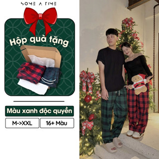 Quần Kẻ Caro Đỏ Xanh Noel Sometime Ống Rộng 16 Màu Nam Nữ Có Dây Rút Bọc Cao Su Vải Không Nhăn, Không Xù-CR01