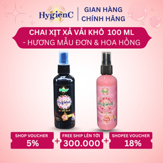 Chai Xịt Thơm Quần Áo HygienC Plus 100 ML Tiện Lợi - Hương Hoa Mẫu Đơn /Hoa Hồng (Xả Vải Khô)