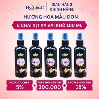  Combo 5 Chai Xịt Xả Vải Khô HygienC Plus 100ML  Chai - Hương Hoa Mẫu Đơn  Quyến Rũ  