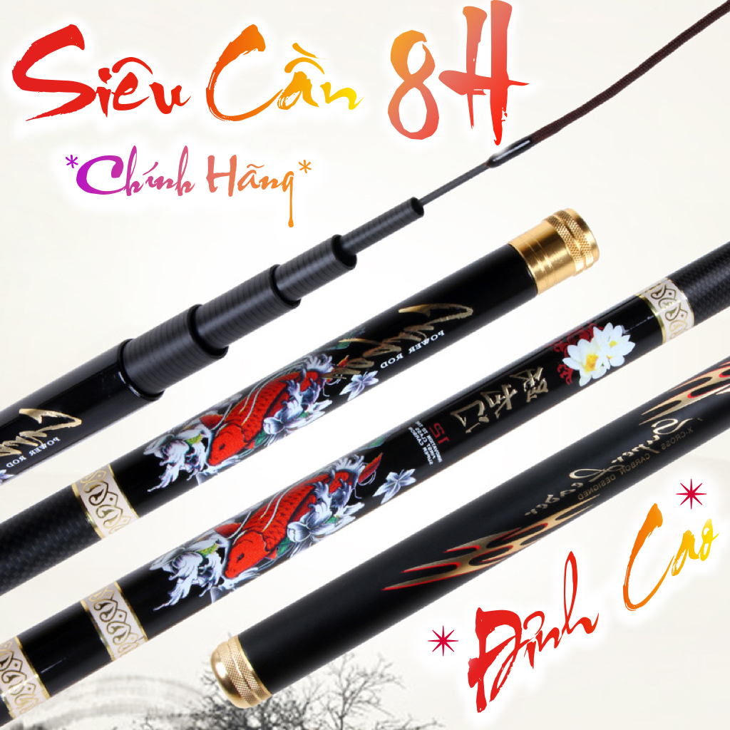 VIP ⚡️ CẦN CÂU CÁ 6H Cần câu tay, câu đơn, câu đài - DU LONG PHI THƯỜNG 6H - Carbon 19 X XOẮN TOÀN T