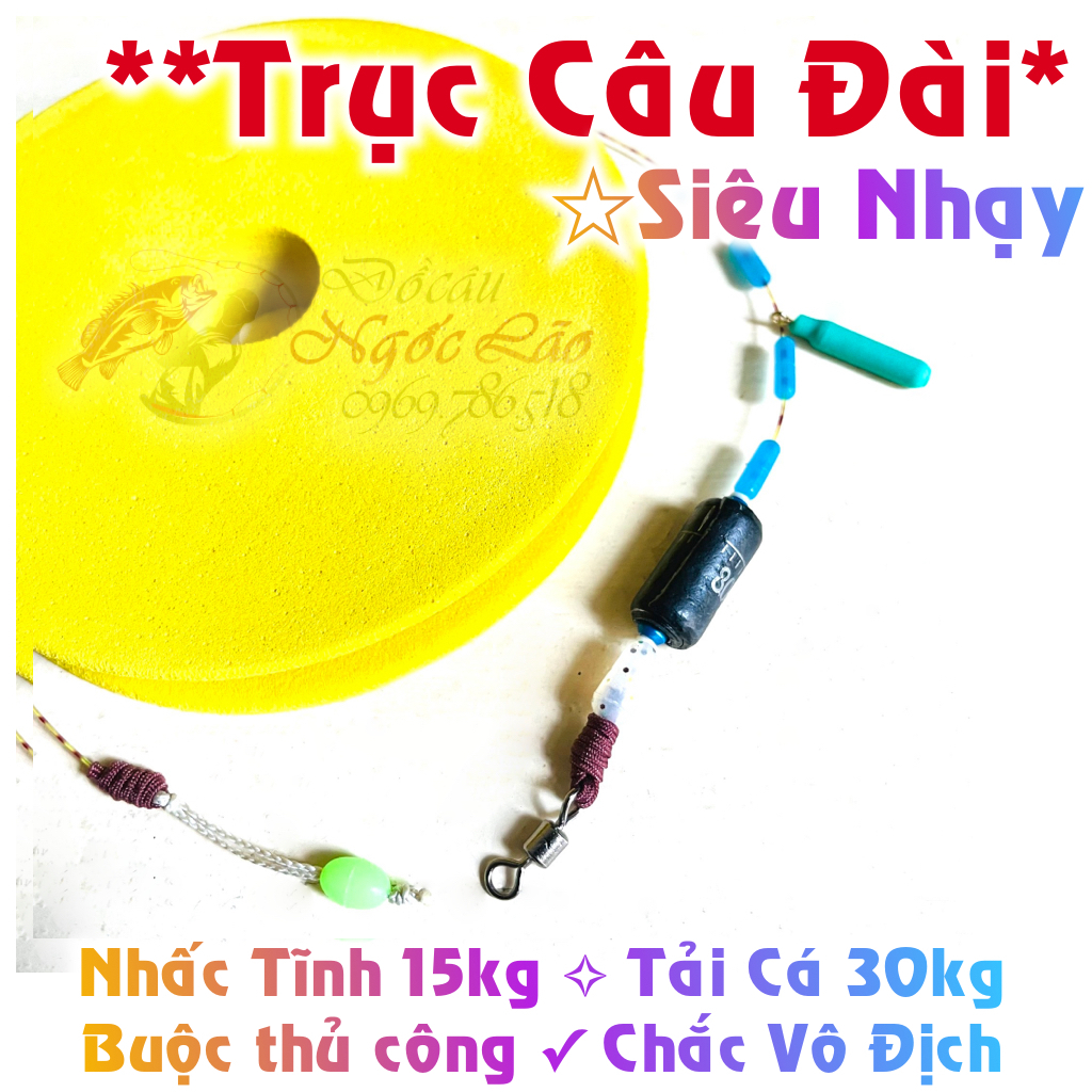 Trục SĂN HÀNG 007 ★ Dây Trục câu Đài ✓ BUỘC THỦ CÔNG - Trục câu cá buộc sẵn 4m5 5m4 6m3 7m2 8m1 9m 10m 11m 12m 14m 16m