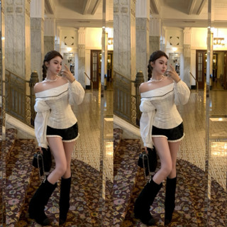  Set Đồ Nữ Áo Trễ Vai Corset Thêu Hoa Mix Quần Short Bèo Trắng Nổi Bật– Thời Trang Đi Tiệc Đi Chơi Cực Xinh Sang Chảnh 